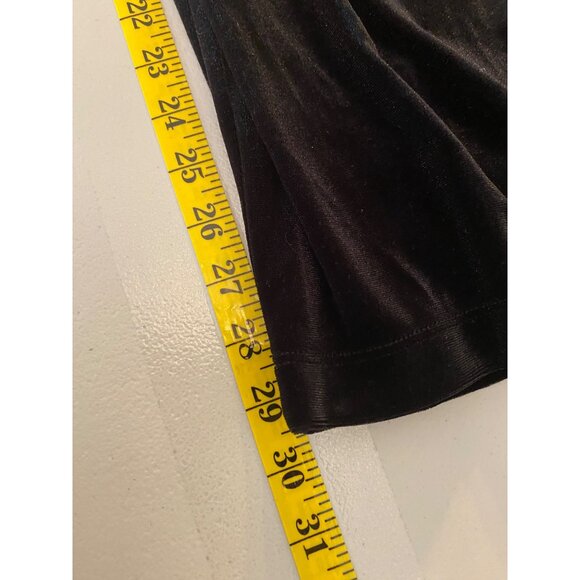 Black Velvet Wide-Leg Pants Elastic Waist Comfortable Fit XL - Picture 5 of 7